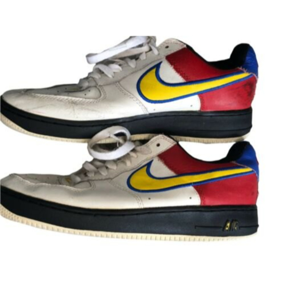 Nike Air Force 1 One Low Black Yellow Blue White US Size 7 Preowned 30635311200
